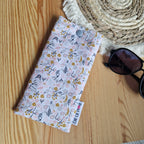 Étui à lunettes en tissu matelassé - Fleurs roses