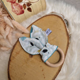 Anneau de dentition lapin bois et coton