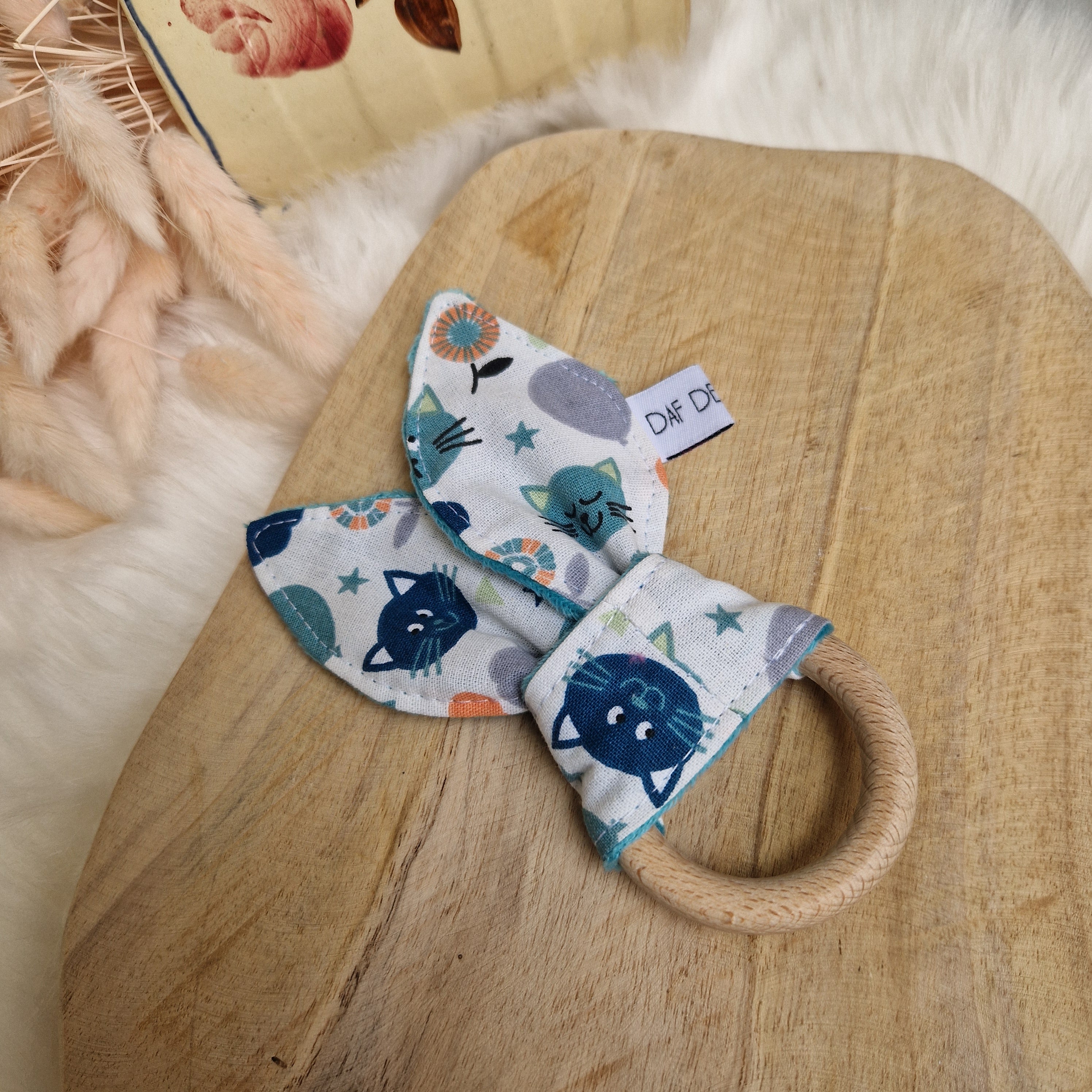 Anneau de dentition lapin bois et coton - vue 7