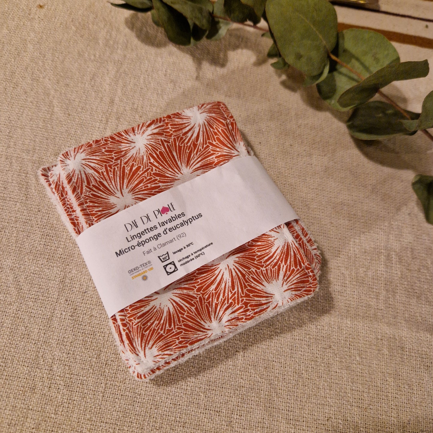 Lingettes lavables eucalyptus
