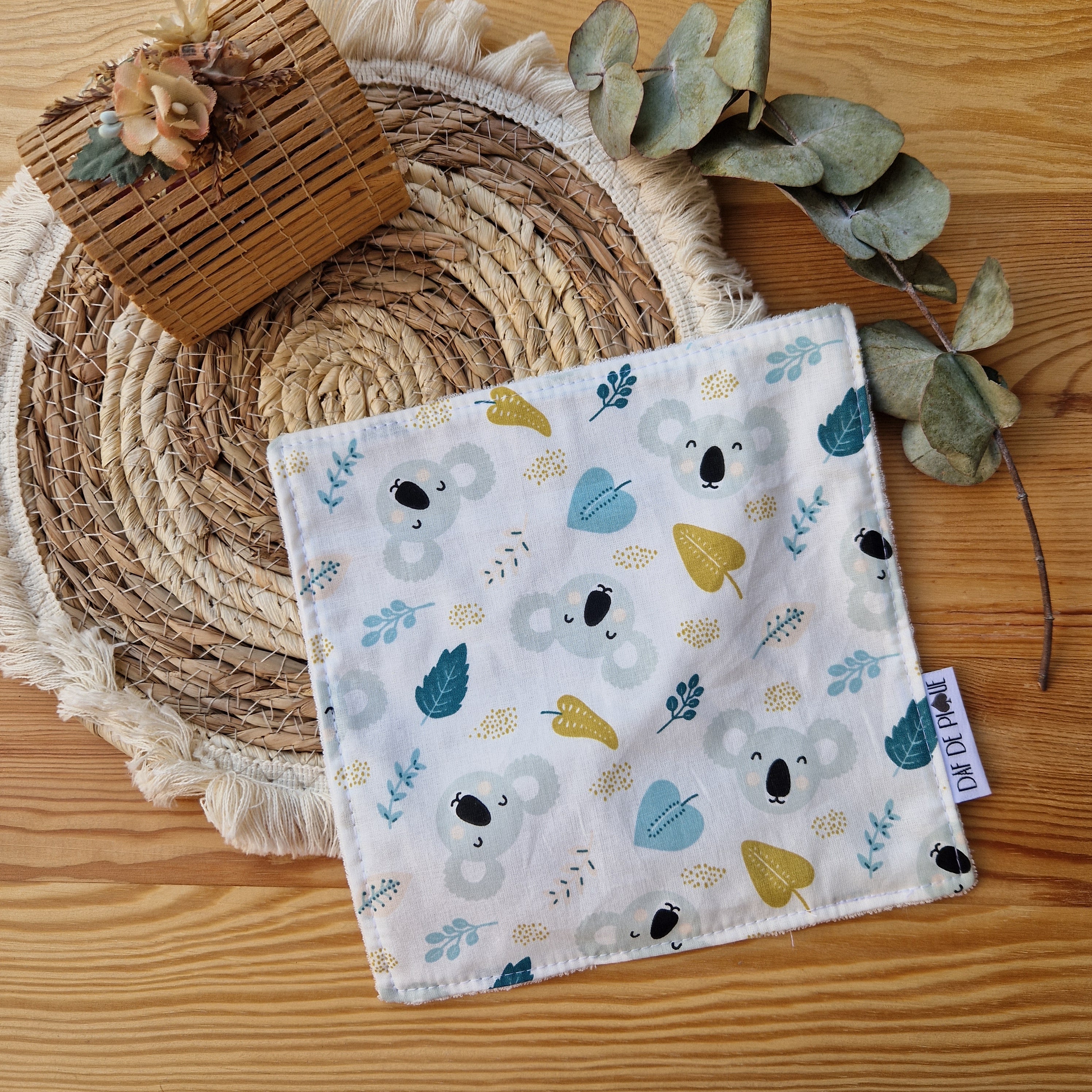 Lingette lavable visage et bébé eucalyptus