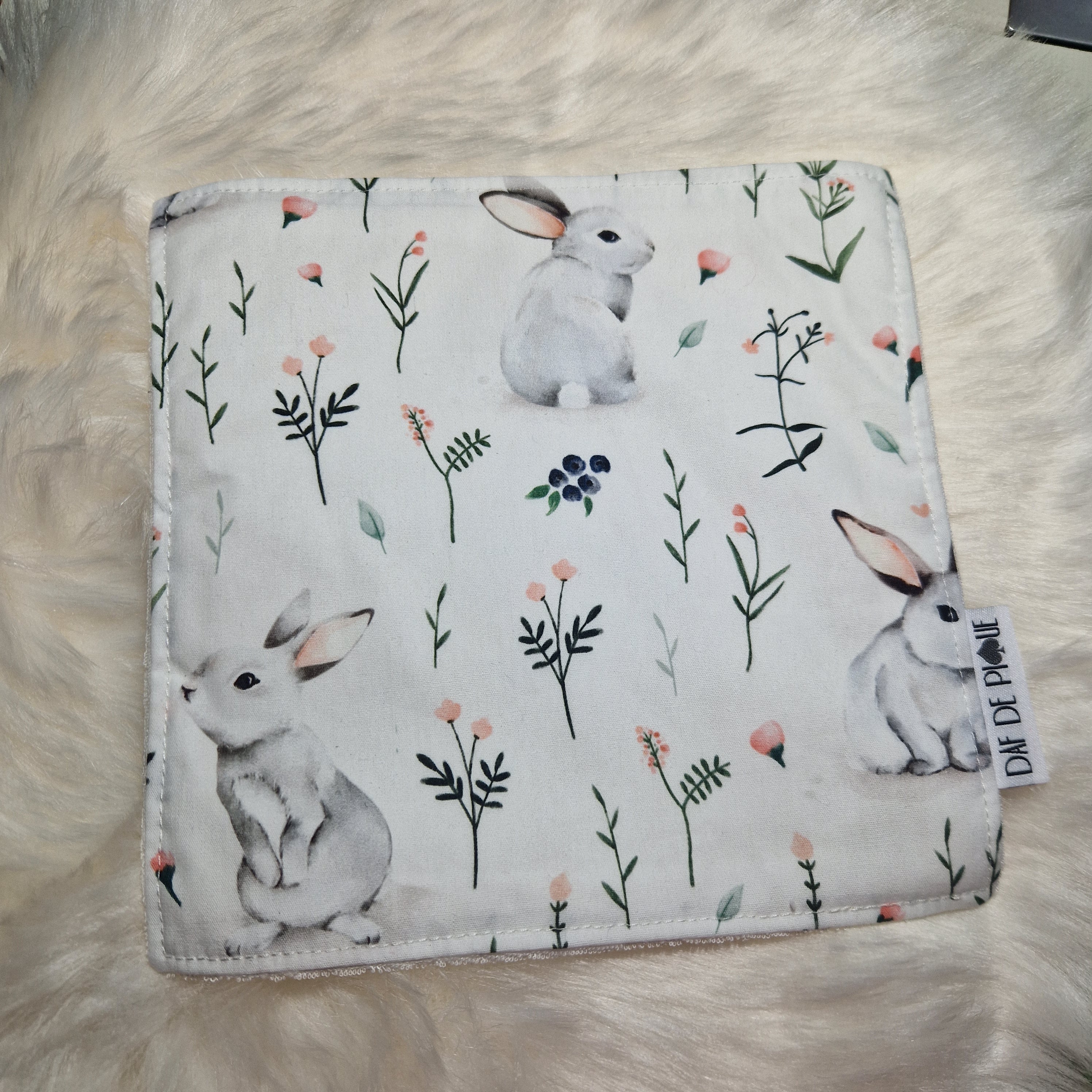 Lingette lavable visage et bébé, motif au choix