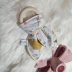 Anneau de dentition lapin en bois et tissu