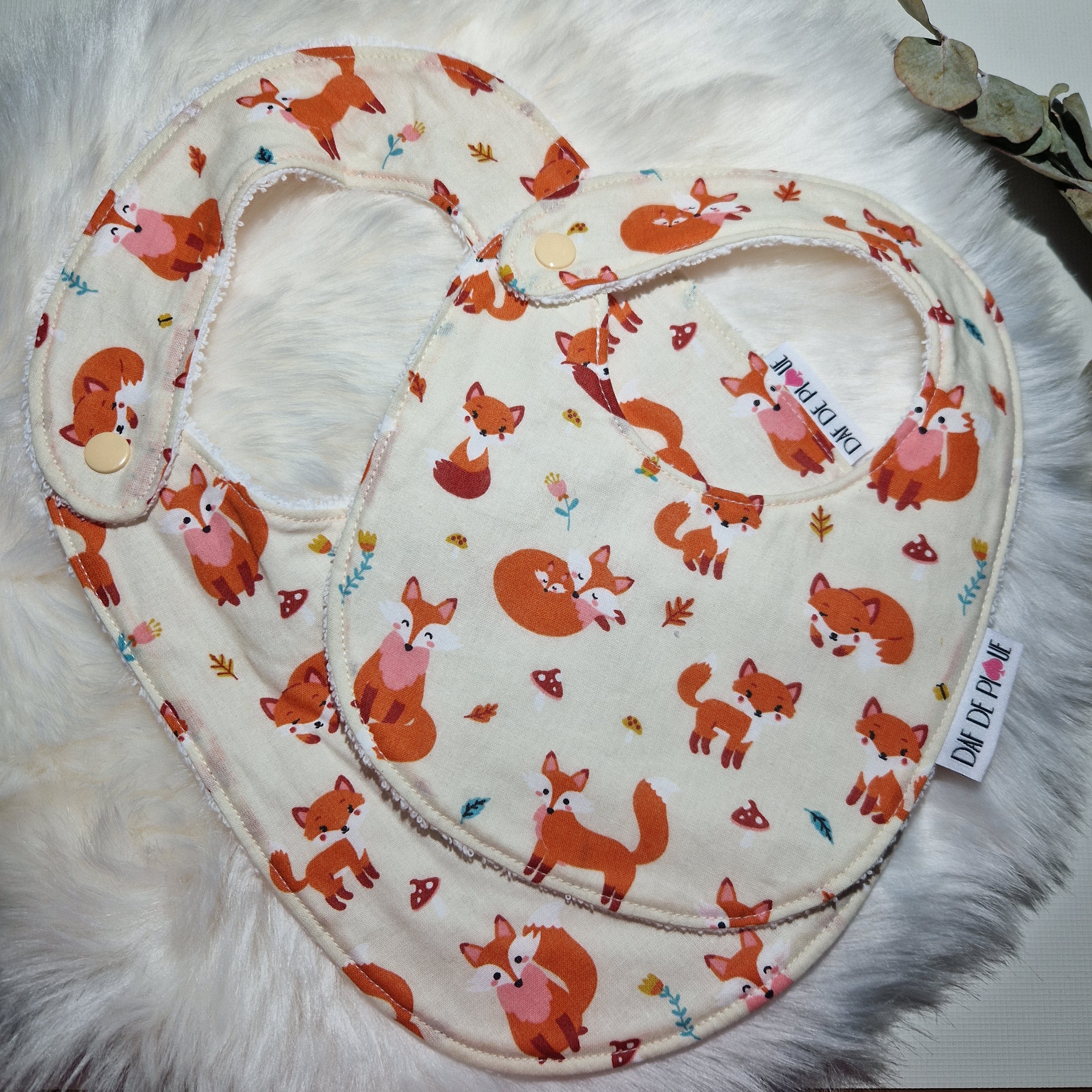 Bavoir bébé réversible coton et éponge - vue 13