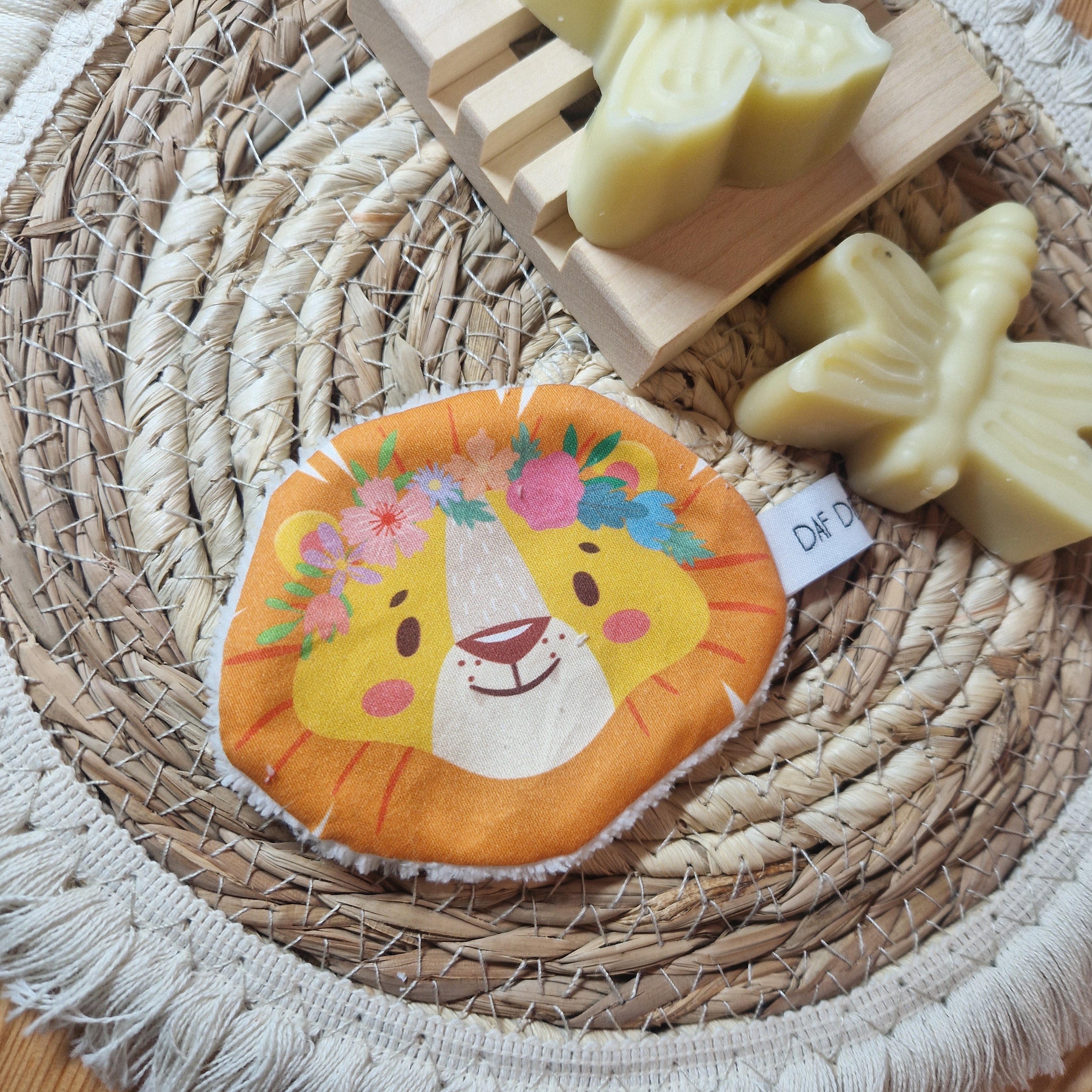 Lingette lavable coton motif animal - vue 3