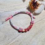 Bracelet message perles coton fait main - vue 8