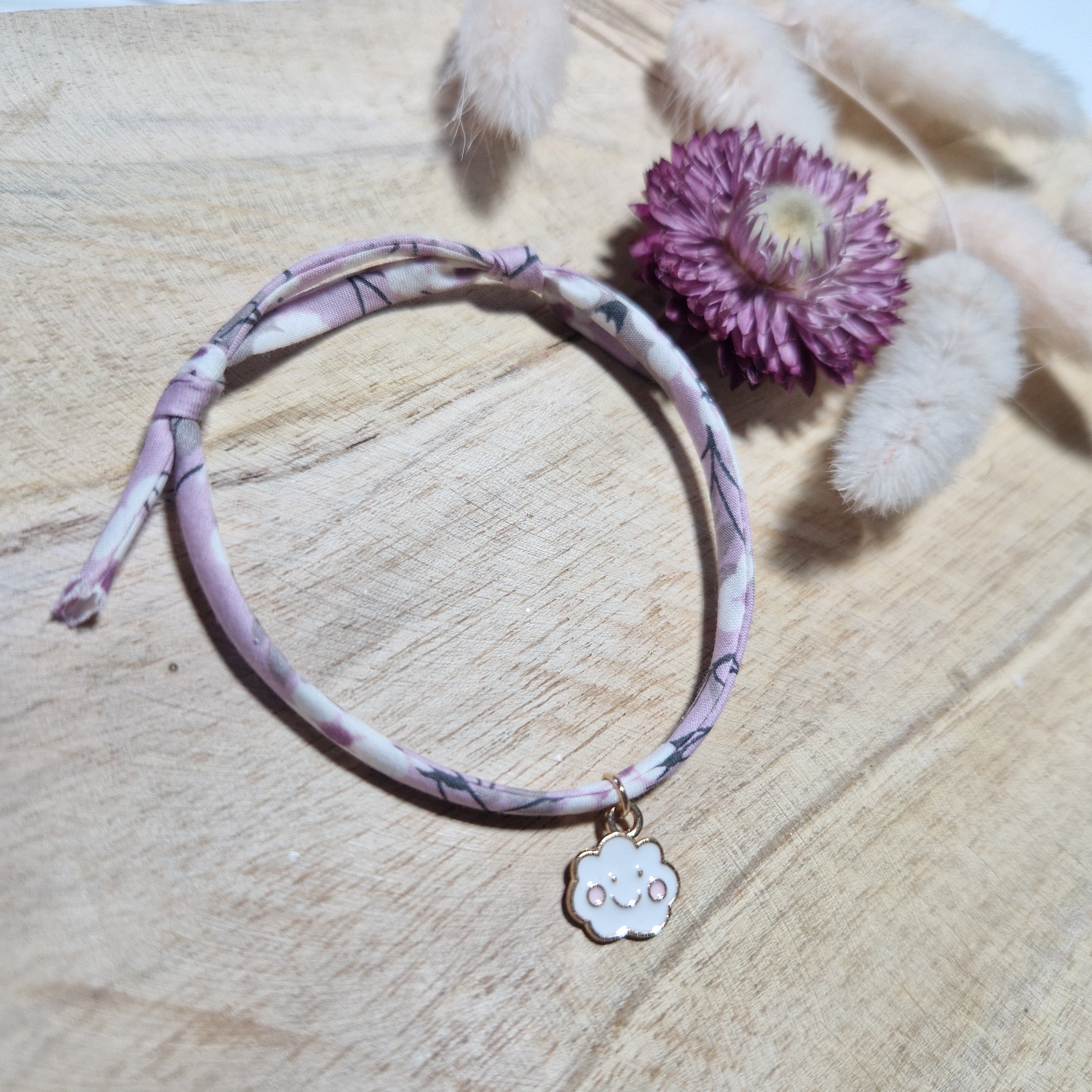 Bracelet charm coton fait main - vue 8