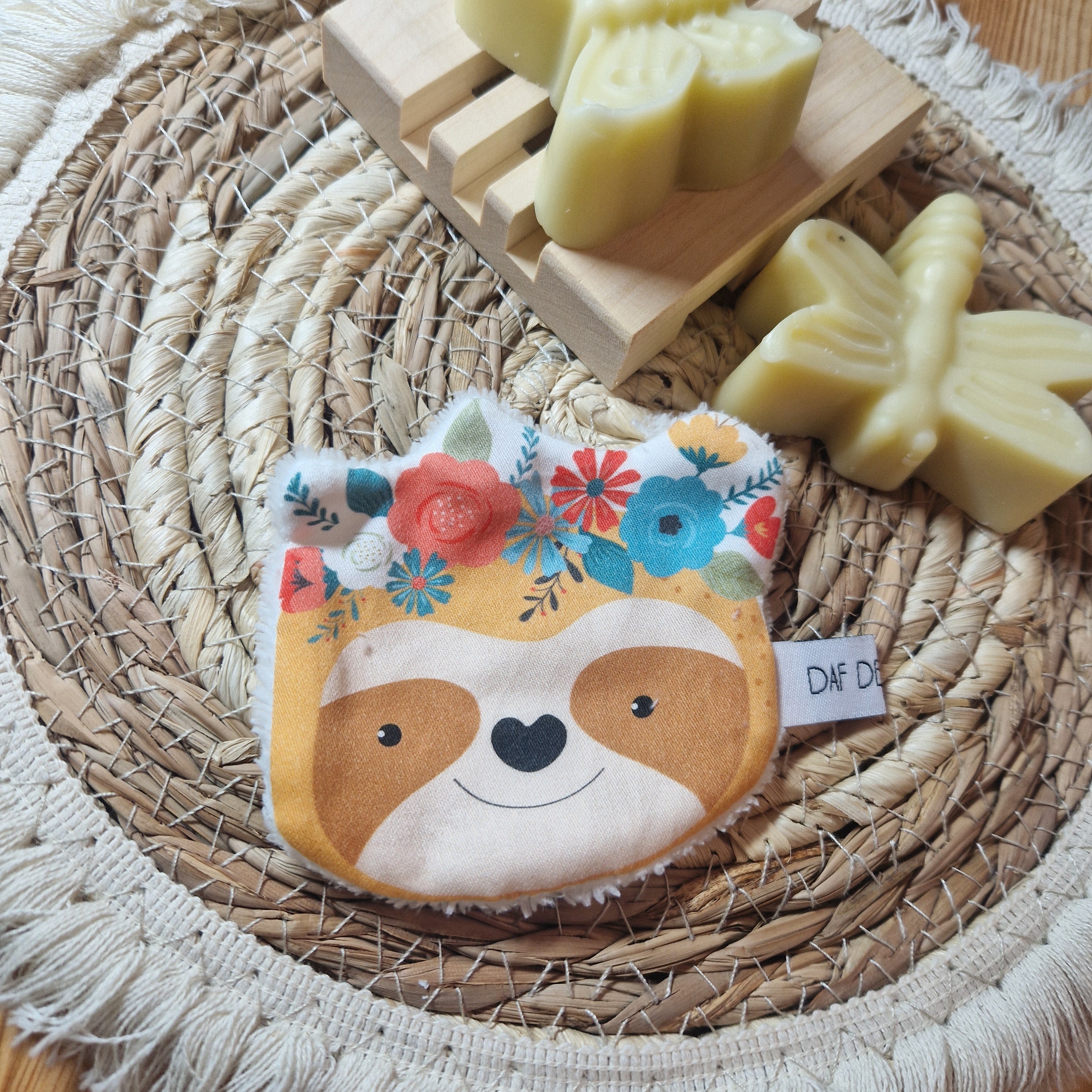 Lingette lavable coton motif animal - vue 2