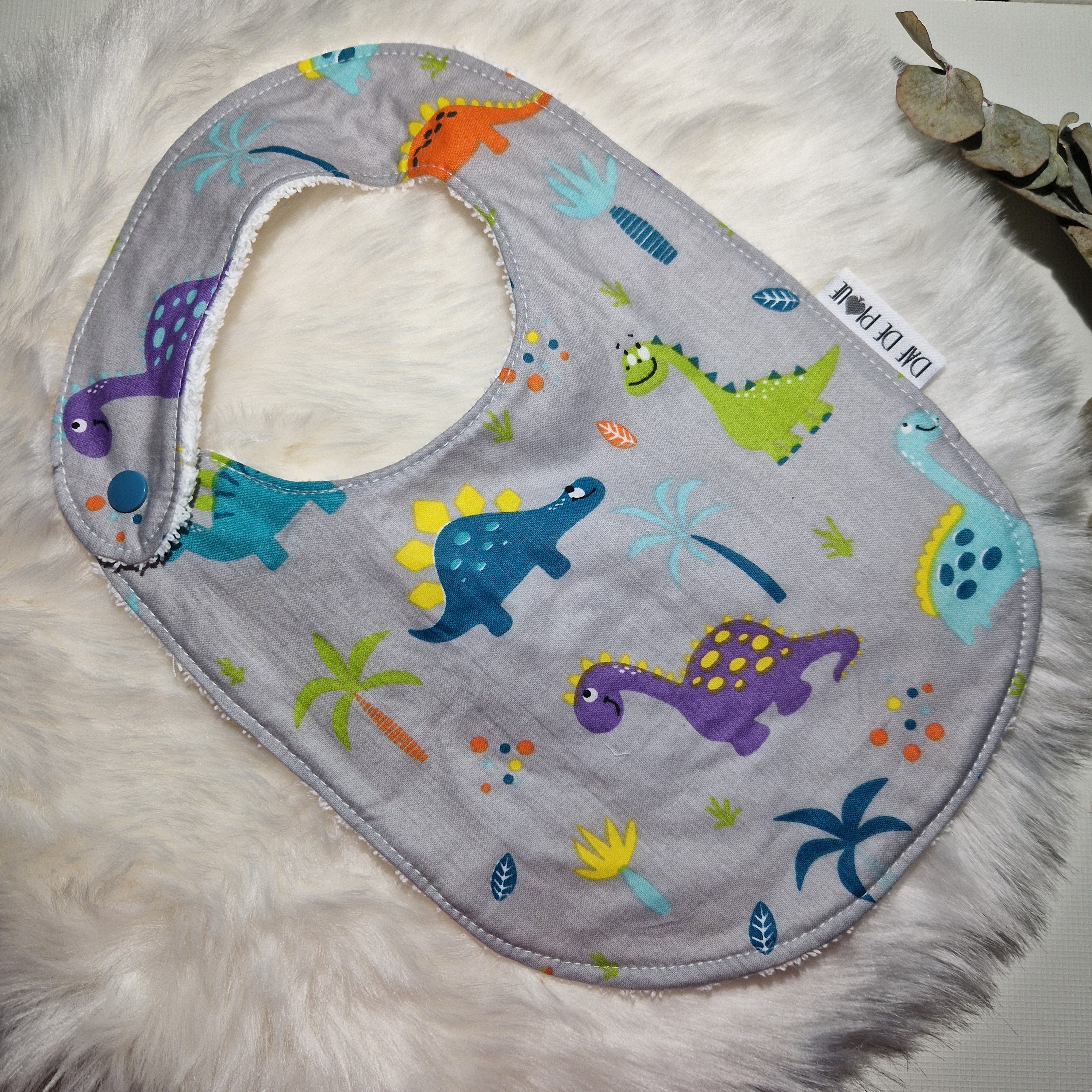 Bavoir bébé réversible en coton
