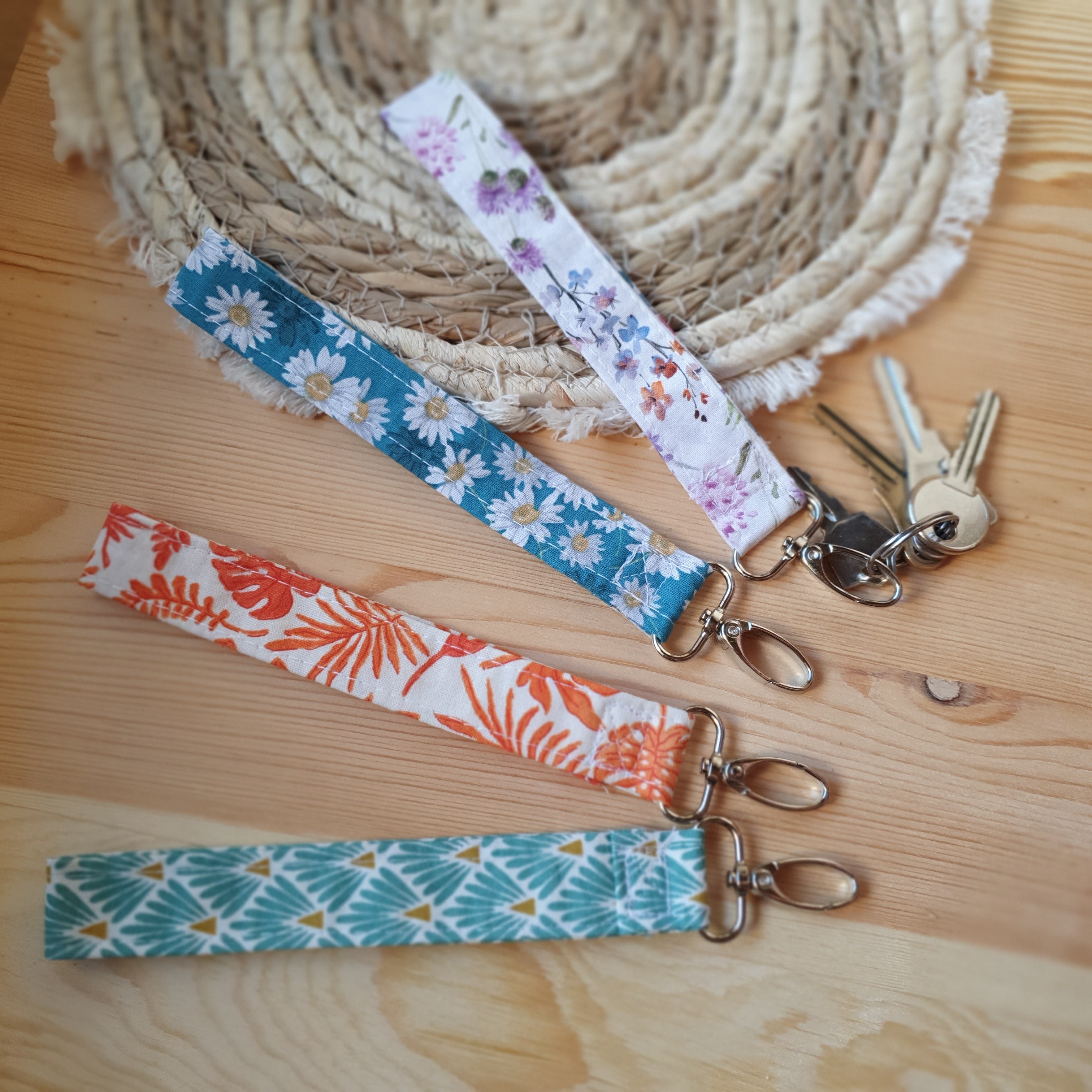 Porte-clés dragonne coton enduit