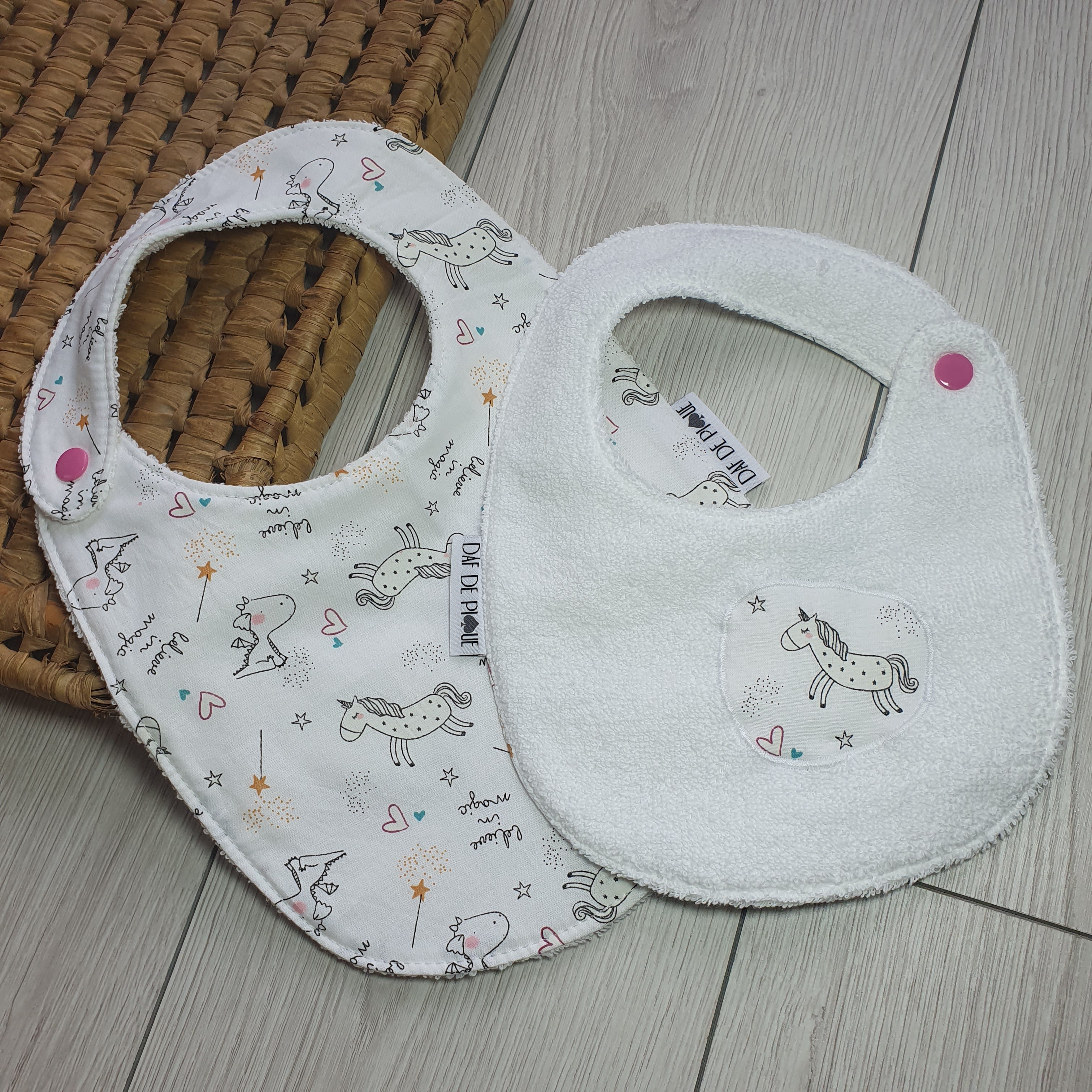 Bavoir bébé réversible coton et éponge - vue 4